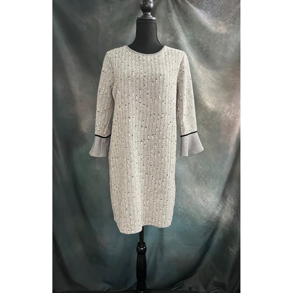 ✨ Gray Area of Fabulous: THML Medium Tweed-Look Dress ✨ - Picture 1 of 4